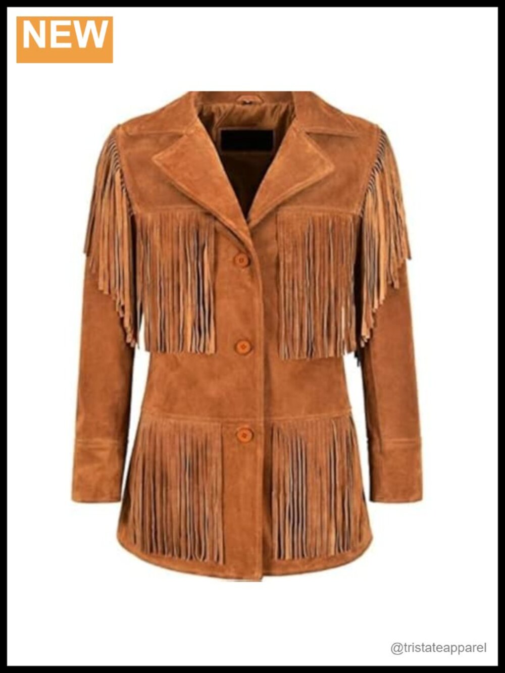 Western Suede Cowgirl Jacket Women Native American Brown Fringe Button